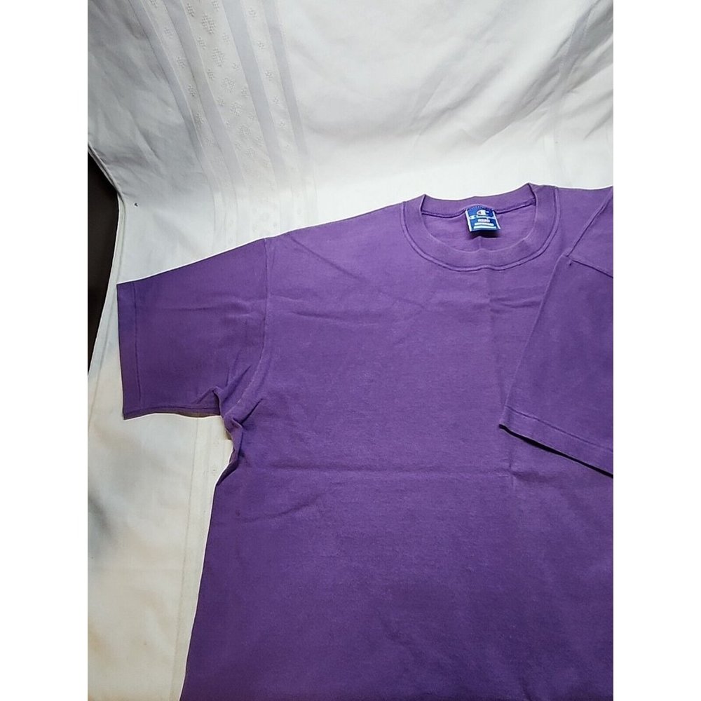 1980's Vintage Plain Purple Champion T-shirt Men's Large